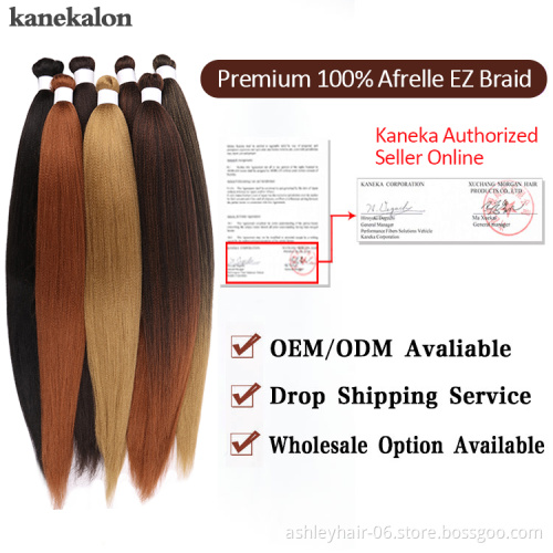 100% kanekalon braid custom package 52" 90g synthetic pre stretched braiding hair odm extension kids synthetic kanekalon